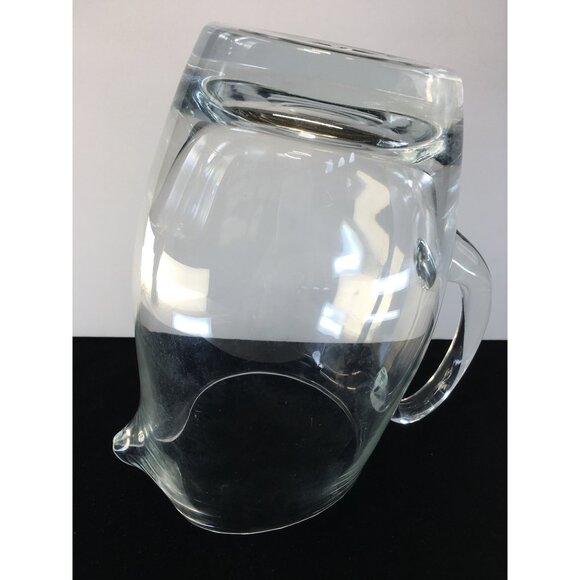 Vintage Clear Glass Water Juice Beverage Pitcher with Handle - Picture 7 of 7